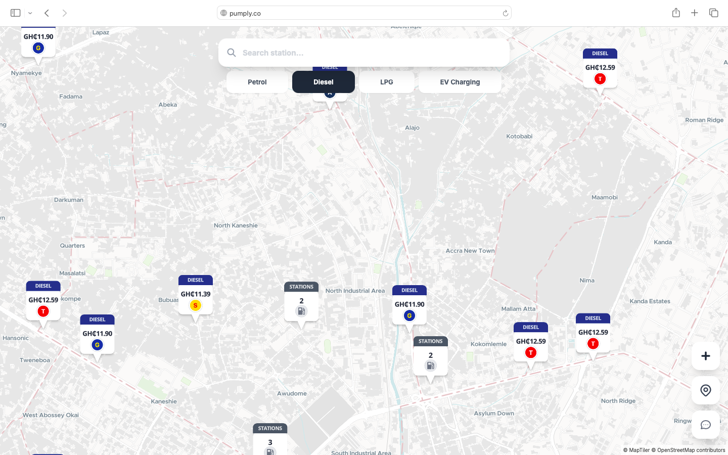 Pumply diesel prices near you in Ghana